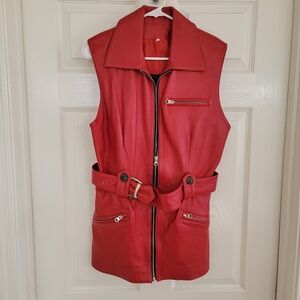 Vintage Sebastian Red Leather Vest